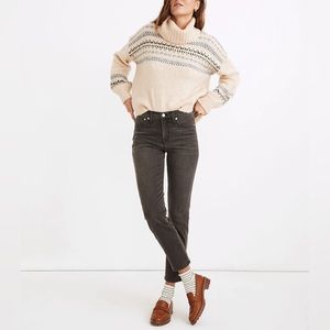 Madewell Stovepipe Jeans in light gray wash size 28